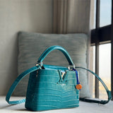  Contemporary crossbody bag carried on shoulder