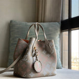  understated carryall bag detail view showing craftsmanship