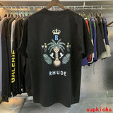 Full styled look of Rhude luxury clothing with tailored silhouette