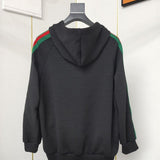 Side profile of Gucci luxury clothing with label-forward styling