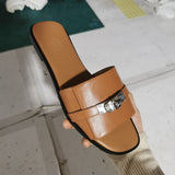 Hermès Black Block Heel Sandals - Toe Detail View