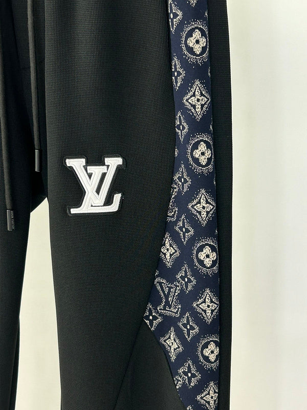Side profile of Louis Vuitton luxury clothing with runway-inspired design