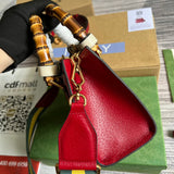 Side view of curated structured handbag