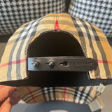 Close-up detail view of Burberry unisex cap