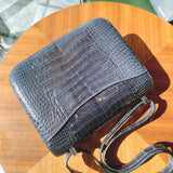 Close-up detail of statement bag design