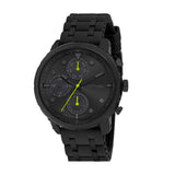 Close-up detail view of Ed Hardy men's black watch