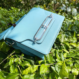 Poised bag shown from front angle