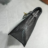 Side view of effortless structured handbag