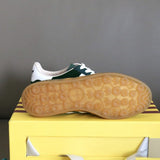 Side profile of Gucci muted earth tones sneakers heritage-inspired look