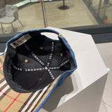 Close-up detail view of Burberry unisex cap