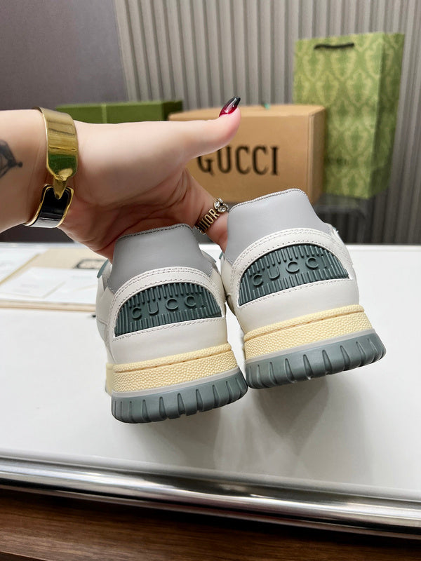 Gucci clean off-white luxury sneakers view 8 bold athletic profile