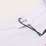 Side profile of Rhude luxury clothing with contemporary cut