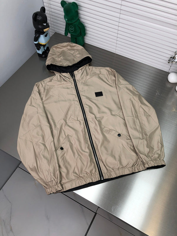 Front view of Louis Vuitton luxury clothing with signature branding