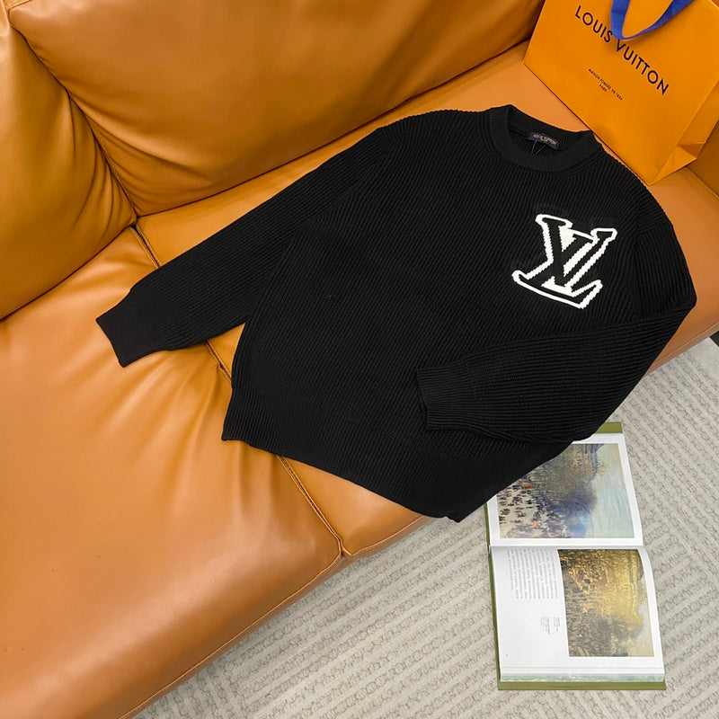 Side profile of Louis Vuitton luxury clothing with monogram-inspired silhouette