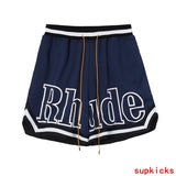 Back view of Rhude luxury clothing with logo-detail design