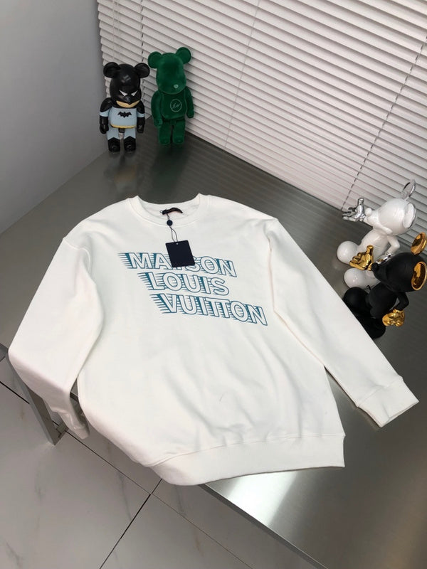 Front view of Louis Vuitton luxury clothing with signature branding