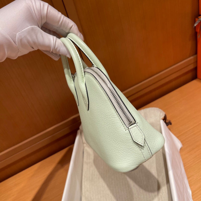 Sleek bag shown from front angle