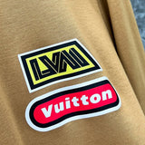 Flat lay presentation of Louis Vuitton luxury clothing with streetwear-inspired cut