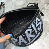 Statement Faux Leather Handbag - Statement Silhouette | Women's Premium Handbag #719 - alternate angle view (image 8) of designer-inspired handbag