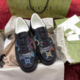Gucci all-black luxury sneakers view 10 retro runner design