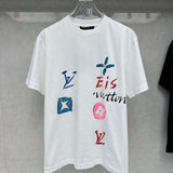 Close-up detail shot of Louis Vuitton cotton t-shirt with streetwear-inspired cut