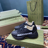 Gucci two-tone luxury sneakers view 5 breathable knit upper