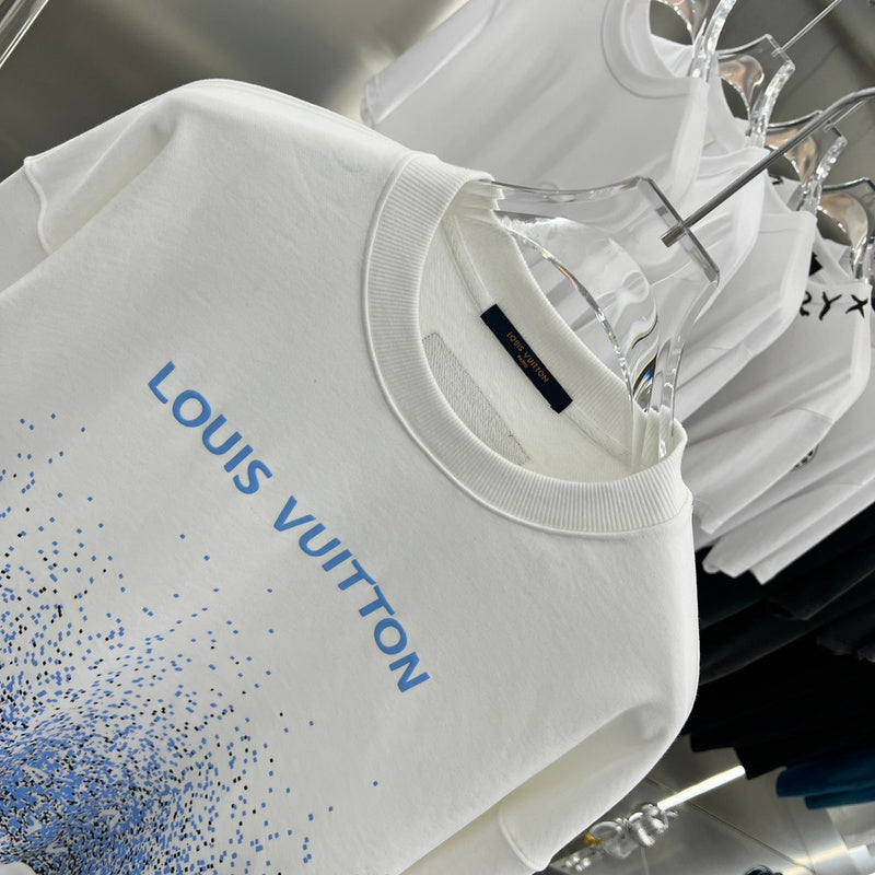 Close-up detail shot of Louis Vuitton luxury clothing with tailored silhouette