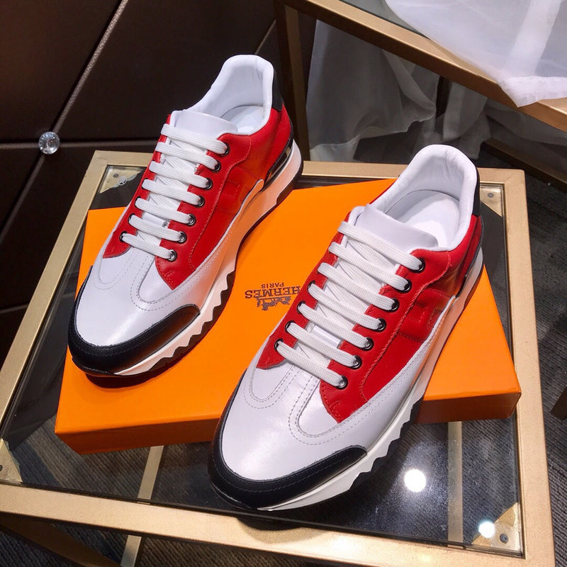 Hermès Red Slip-On Sneakers - Detail Shot of Craftsmanship