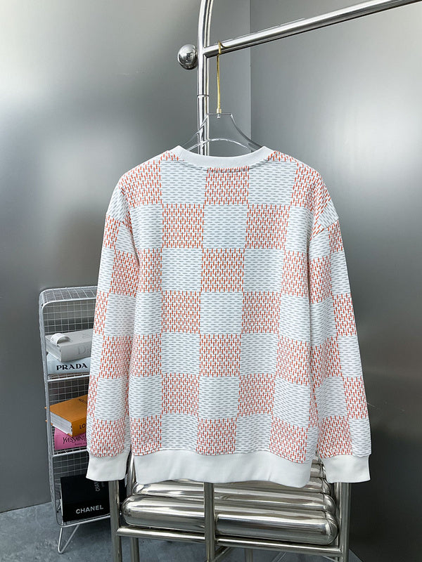 Side profile of Louis Vuitton luxury clothing with label-forward styling