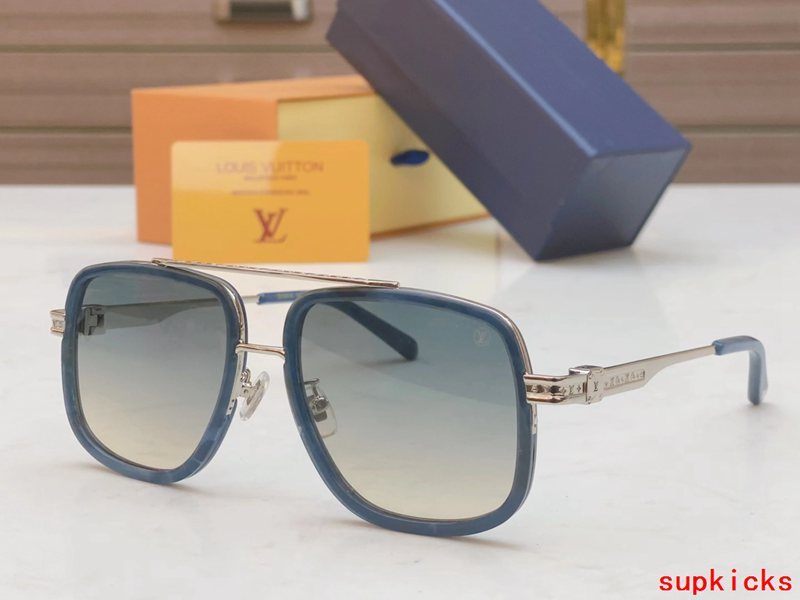 Close-up detail view of Louis Vuitton unisex sunglasses