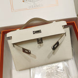 Side view of modern structured handbag