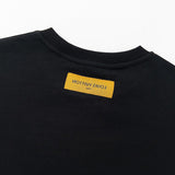 Front view of Louis Vuitton luxury clothing with signature branding