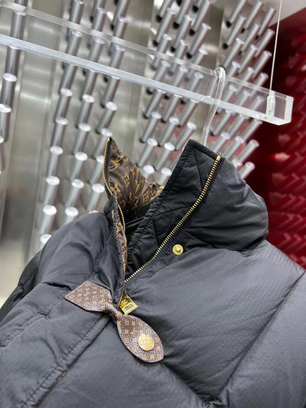 Close-up detail shot of Louis Vuitton luxury clothing with everyday silhouette