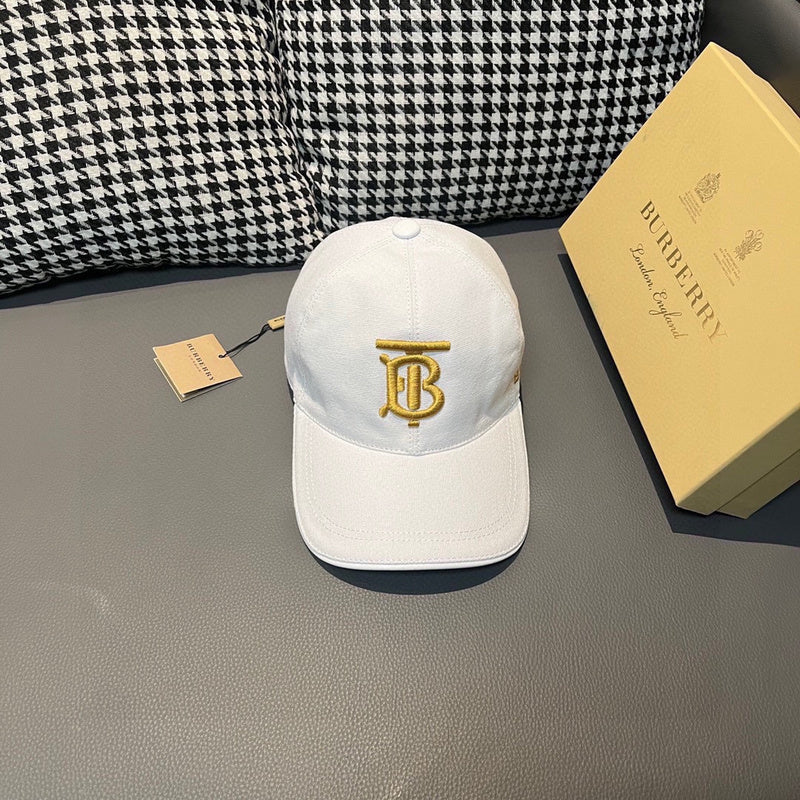 Close-up detail view of Burberry unisex cap