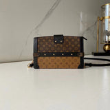 Close-up detail of sleek structured women's handbag – women's statement bag