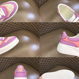 Side profile of Gucci stone beige sneakers chunky sole construction