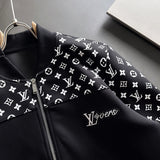Close-up detail shot of Louis Vuitton luxury clothing with runway-inspired design