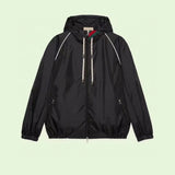 Front view of Gucci luxury clothing with signature branding