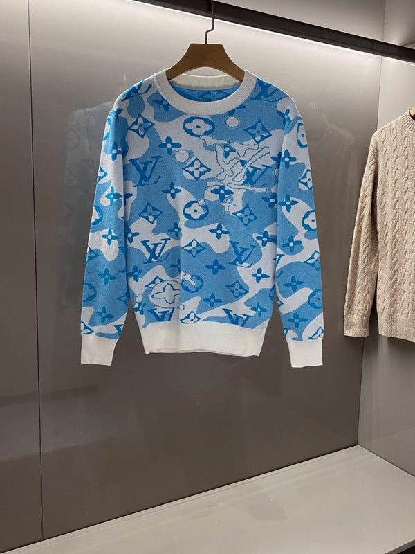 Front view of Louis Vuitton luxury clothing with contemporary cut