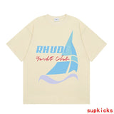 Back view of Rhude luxury clothing with relaxed-fit cut