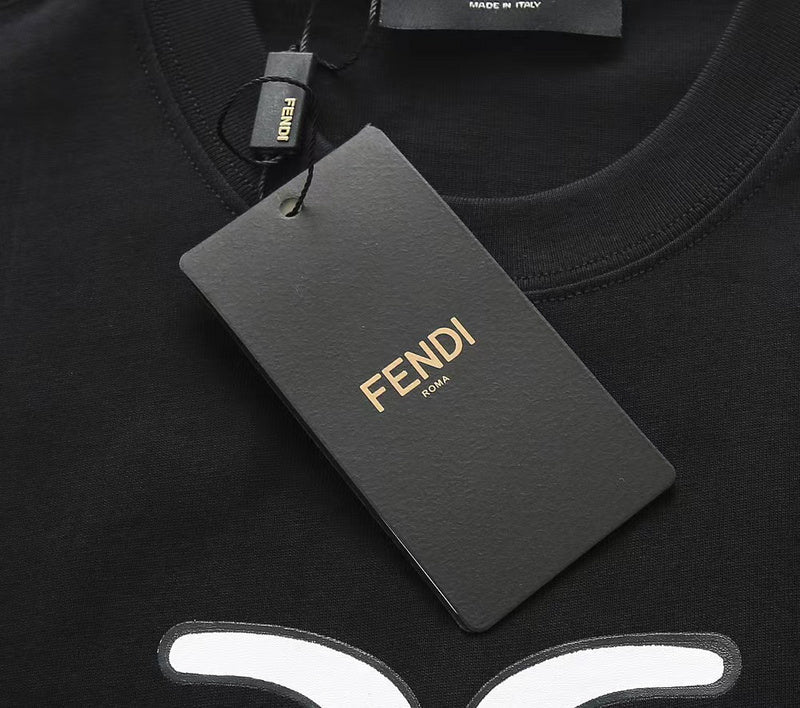 Close-up detail shot of Louis Vuitton cotton t-shirt with monogram-inspired silhouette