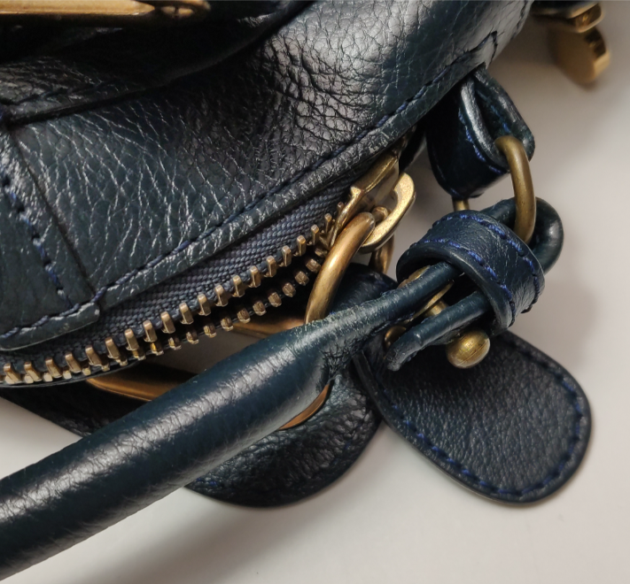 Chloe designer handbag leather closeup detail
