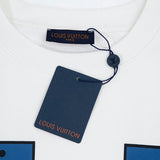 Full styled look of Louis Vuitton luxury clothing with signature branding
