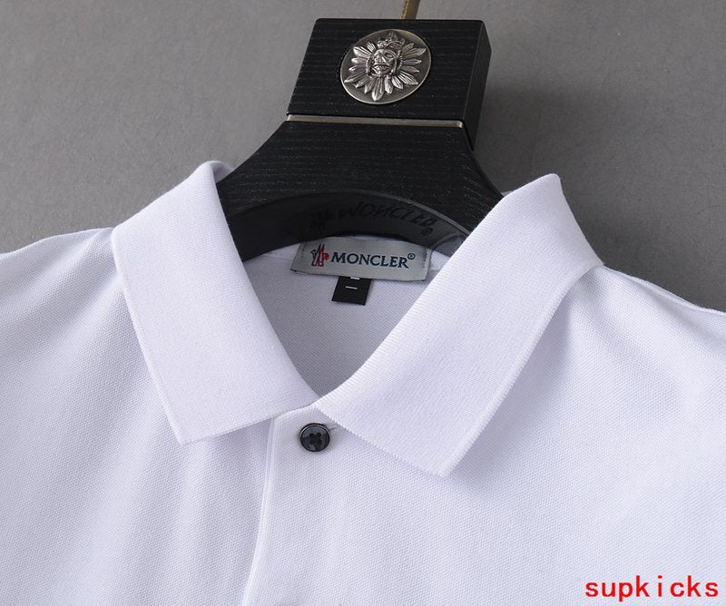 Full styled look of Moncler luxury clothing with logo-detail design