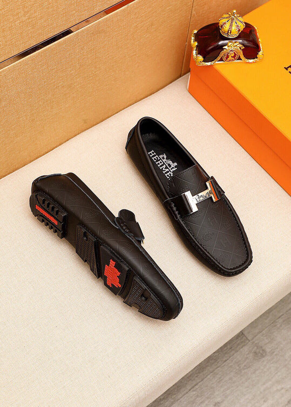 Hermes shoes Style 041 - front view, refined designer finish (alternate angle)