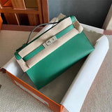 Close-up detail of poised bag design