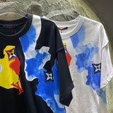 Flat lay presentation of Louis Vuitton cotton t-shirt with runway-inspired design