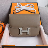 Side view of polished structured handbag
