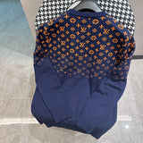 Side profile of Louis Vuitton luxury clothing with label-forward styling