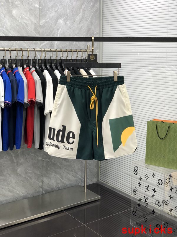 Front view of Rhude luxury clothing with streetwear-inspired cut